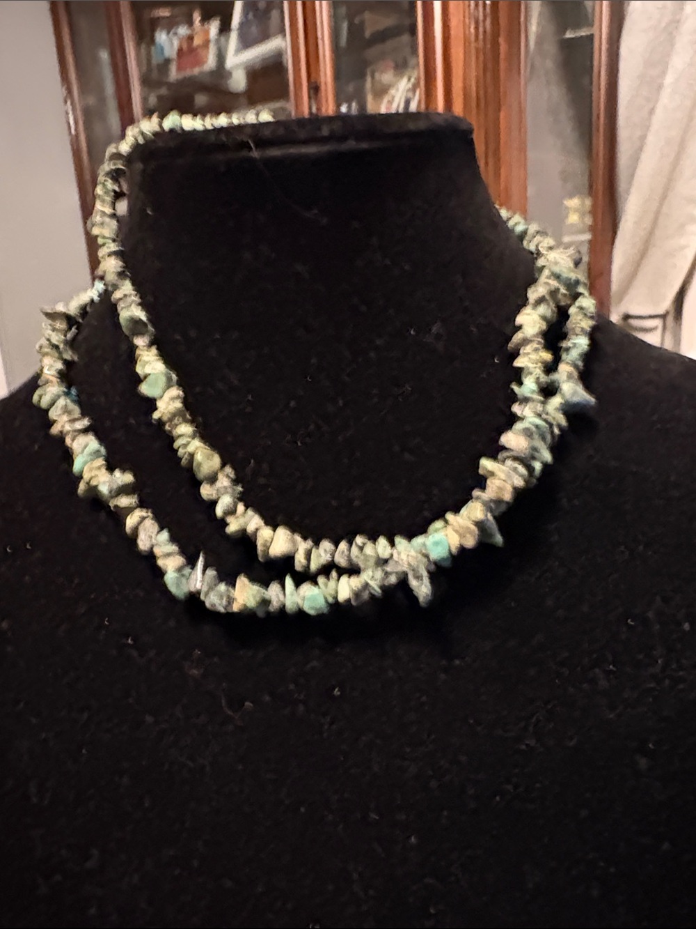 Handcrafted Turquoise Chip Double Necklace - Unbranded